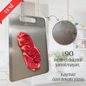 Shghome Paslanmaz Çelik Kesme Tahtası  Özel Yüzey Işlemeli 1,5 mm Kalınlık, 23 x 34 cm Yıkanabilir, Gıda Temasına Uygun, Hijyenik