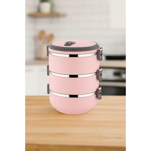 3 Katlı Sefer Tası 1,8 Lt Pudra Pembe