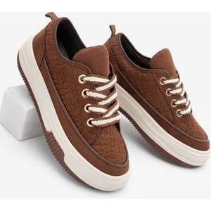 Kadın Yüksek Taban Sneaker Keten Kumaş Bağcıklı Spor Ayakkabı Hesna