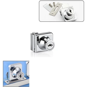 Cam Dolap Vitrin Kapak Kilidi Anahtarlı Krom