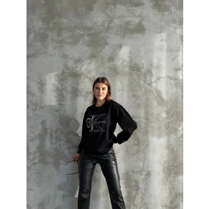 Asur Butik Kadın Taşlı Sweatshirt