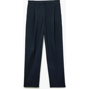 Düz Paça Beli Lastikli Pileli Kumaş Pantolon