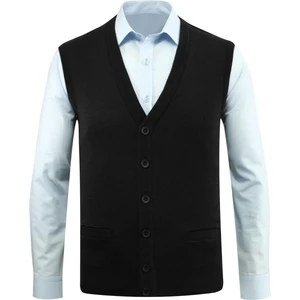 Erkek Düğmeli Yelek Triko Cepli Çelik Örgü Klasik Kalıp - 5200L