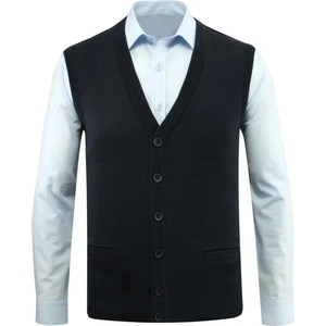 Erkek Düğmeli Yelek Triko Cepli Çelik Örgü Klasik Kalıp - 5200L