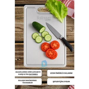 Solıngen Paslanmaz Çelik Kesme Tahtası 2 Adet Antibakteriyel Yüzey