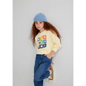Mavi Baskılı Sarı Sweatshirt 7S10127-84571