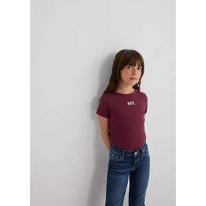 Mavi Logo Baskılı Bordo Tişört 7610350-70393