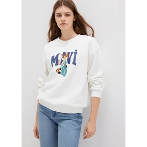 Mavi Kedi Logo Ekru Sweatshirt 1S10460-70057