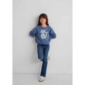 Mavi Kedi Baskılı Mavi Sweatshirt 7S10133-86702