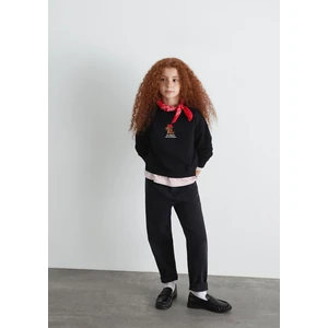 Köpek Nakışlı Siyah Sweatshirt 7S10132-900