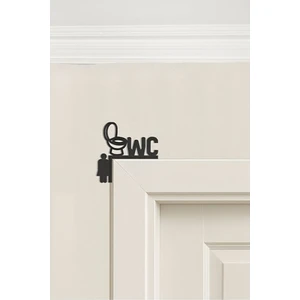  Bay Bayan Wc Yönlendirme Yazısı Metal Duvar Dekoru Siyah ve Beyaz 22X22 cm El Yapımı Tasarım