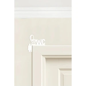 Bay Bayan Wc Yönlendirme Yazısı 2'li Set Metal Duvar Dekoru Siyah ve Beyaz 22X22 cm