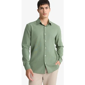 Modern Fit Polo Yaka Krinkıl Uzun Kollu Gömlek F1767AX25AU