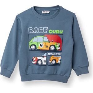 Hellobaby Erkek Bebek Basic Sweatshirt Şardonlu Bisiklet Yaka Uzun Kol