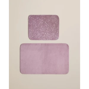 Strala Banyo Paspası Seti 60X100 cm + 50X60 cm Gül Kurusu