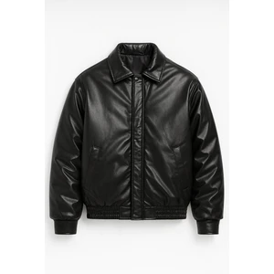 Oversize Premium Deri Ceket/mont - Siyah