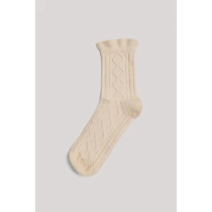 Bg Store Kız Çocuk Ekru Çorap