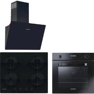 Siyah Cam Ankastre Set (23-1)(Yeni Seri) HDG6C1GBTK-HOT3051BI/E-HVW6MBB