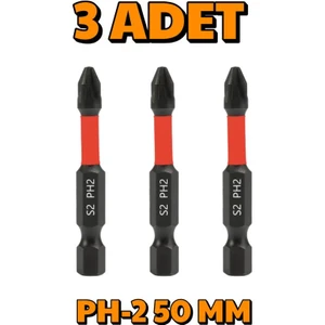 3 Adet Ph-2 50 mm Mıknatıslı S2 Çelik Bits Uç Matkap Ucu