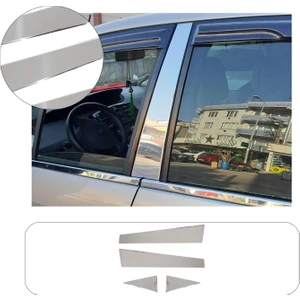 Renault Scenic 2 Uyumlu Krom Kapı Direği 4 Parça Paslanmaz Çelik