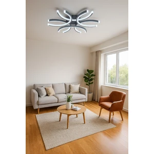 Levora Antrasit Renk Modern Tasarım - Salon - Mutfak - Yatak Odası Beyaz Işıklı LED Avize