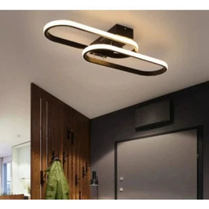 Zzez Siyah Renk Modern Tasarım Beyaz Ledli Cafe - Mutfak - Salon 2 Li LED Avize