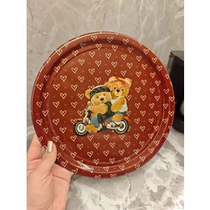 Teddy Bear Ayı Desenli Metal Tepsi