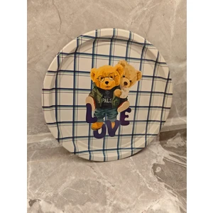 Teddy Bear Ayı Desenli Metal Tepsi