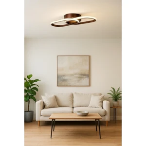 Zzez Kahverengi Modern Tasarım Beyaz Ledli Cafe - Mutfak - Salon 2 Li LED Avize