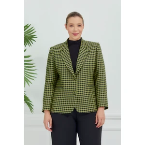 Atelier Kadın Büyük Beden Ekoseli Klasik Ceket