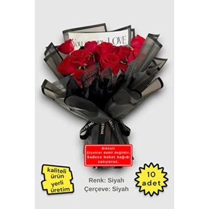 Çiçek Buket Ambalaj Jelatin Kağıdı (Siyah Zemin ve Siyah Kenarlı) Mat Opp 55X55CM 10ADET