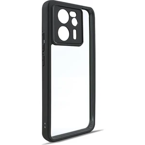 Xiaomi Mi 13T Kılıf Kamera Korumalı Şeffaf Arka Yüzey Ata New Roll Kapak-Siyah