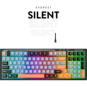 Kb-98 Sessiz Rainbow Q Türkçe Klavye Membrane Oyuncu Klavyesi Gaming Klavye