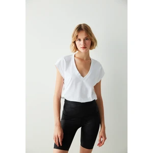 Siyah Miracle Pop Up Leather Biker Short