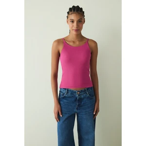 CUPsecret Kendinden Pedli Fuşya Halter Yaka Crop Büstiyer