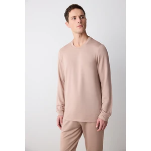 Basic Bej Jogger Pantolon Pijama Takımı