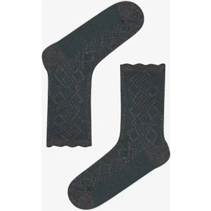 5 Çift Pamuklu Jakar Desenli Soket Çorap