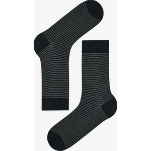 Erkek İnce Çizgili 5li Lacivert Soket Çorap