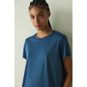 Indigo Bisiklet Yaka Modal Tişört