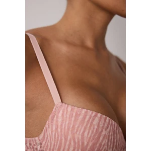 Açık Gül Kurusu Daylift Dantelli Toparlayıcı Balenli Sütyen