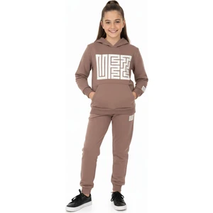 Kız Çocuk Eşofman Takımı Kapüşonlu Cepli