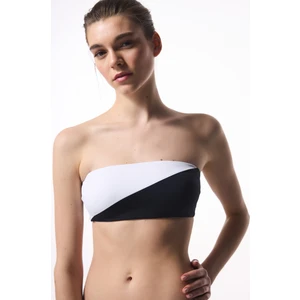 Siyah Beyaz Gina Straplez Bikini Üstü