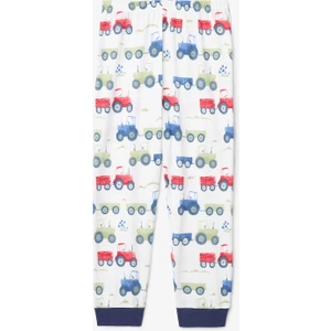 Erkek Çocuk Tracs Araba Desenli Pamuklu Uzun Kollu 2'li Pijama Takımı