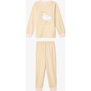 Kız Çocuk Cowboy Goose Çiçekli Uzun Kollu 2'li Pijama Takımı