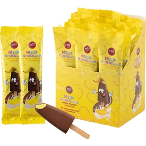 Elit Çikolata Dondurma Çubuğunda Muz Krema Dolgulu Sütlü Çikolata 30g Display Kutu (15x30g) Glutensiz