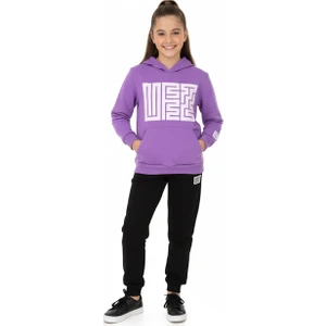 Kız Çocuk Eşofman Takımı Kapüşonlu Cepli