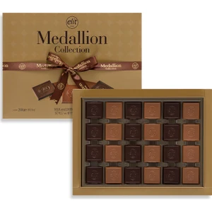 Elit Çikolata Medallion Collection Madlen Çikolata Altın Kutu 288g Glutensiz