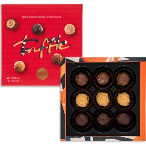 Elit Çikolata Sütlü Bitter Gold Çikolata Truffle Kırmızı Kutu 100 gr Glutensiz