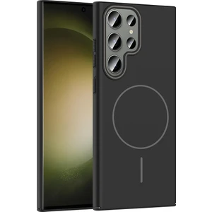Galaxy S23 Ultra Kılıf Magsafe Şarj Özellikli Ata Ruby Silikon Kapak - Siyah
