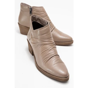 Rule Taş  Deri Kadın Kalın Topuklu Bot